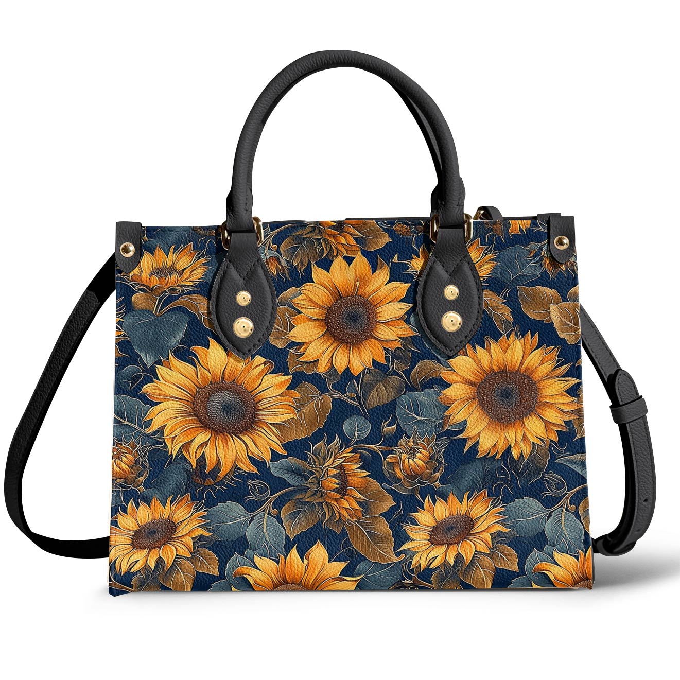 Leather Bag Rustic Sunflower
