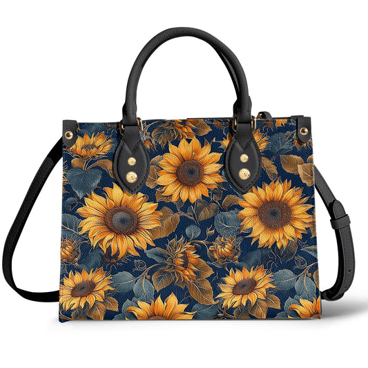 Leather Bag Rustic Sunflower