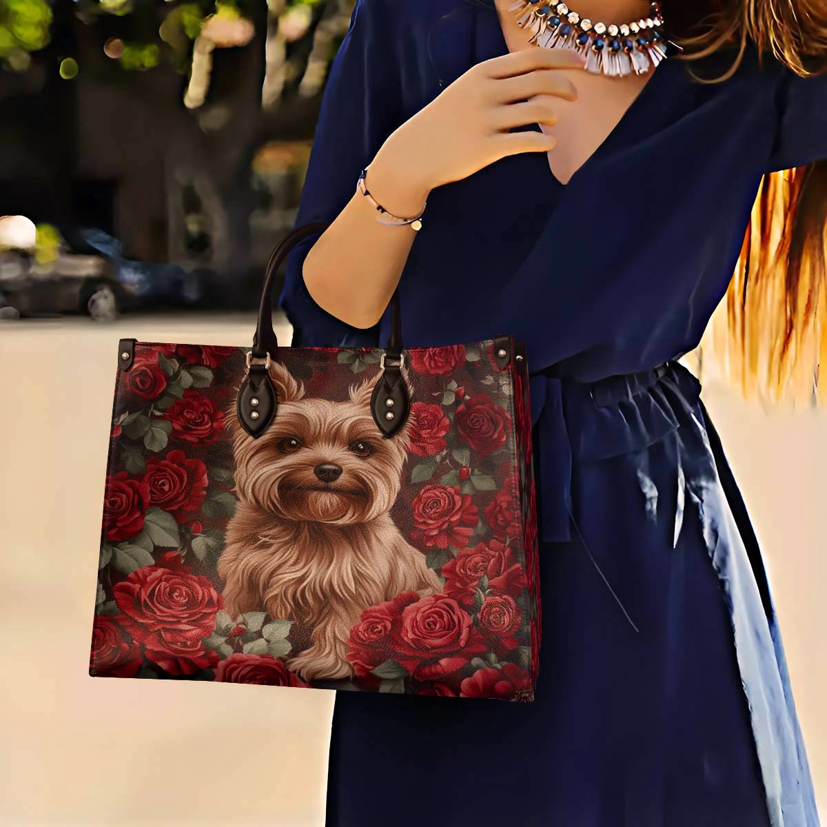 Yorkie Leather Bag Scarlet Rose Yorkie