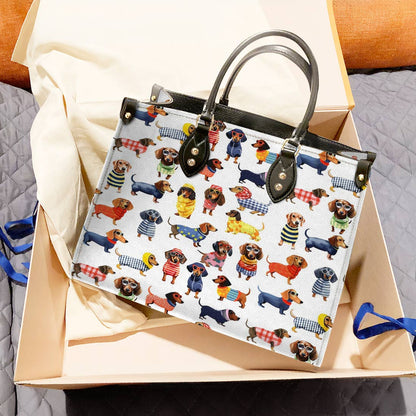 Leather Bag Dashing Dachshunds