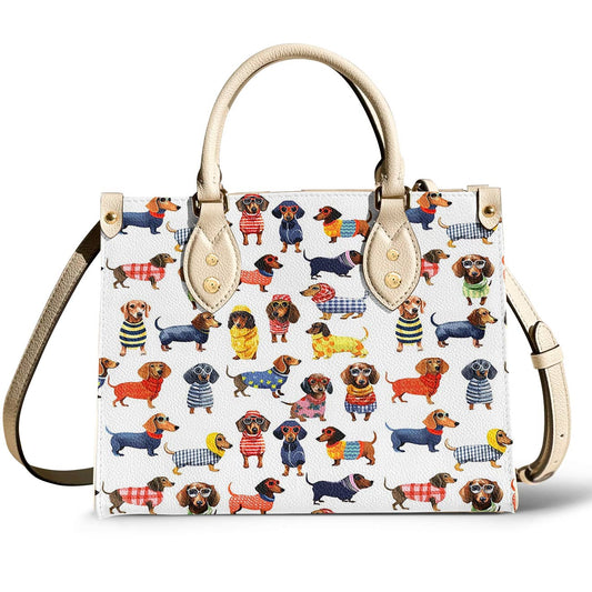 Leather Bag Dashing Dachshunds