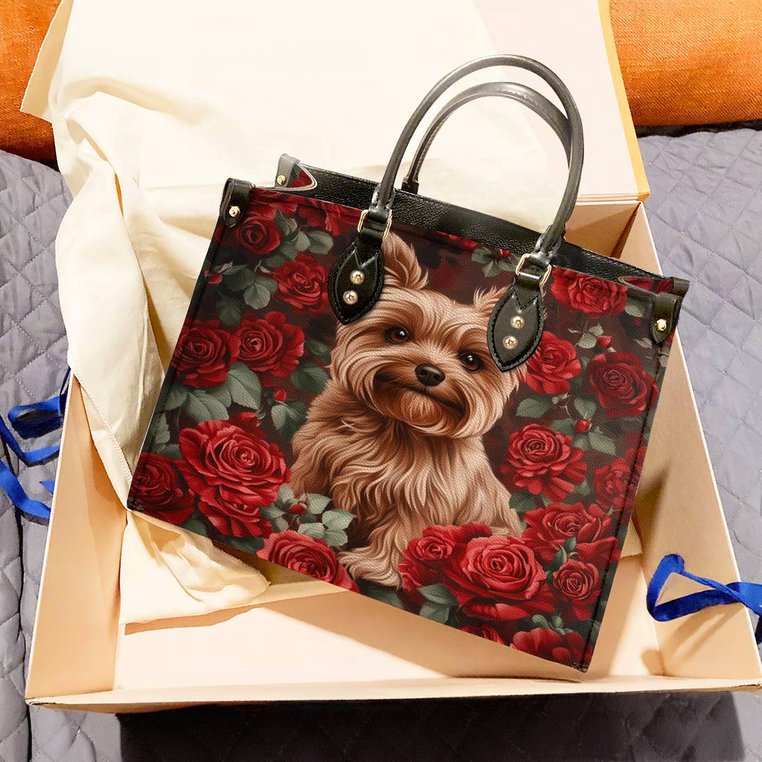 Yorkie Leather Bag Scarlet Rose Yorkie