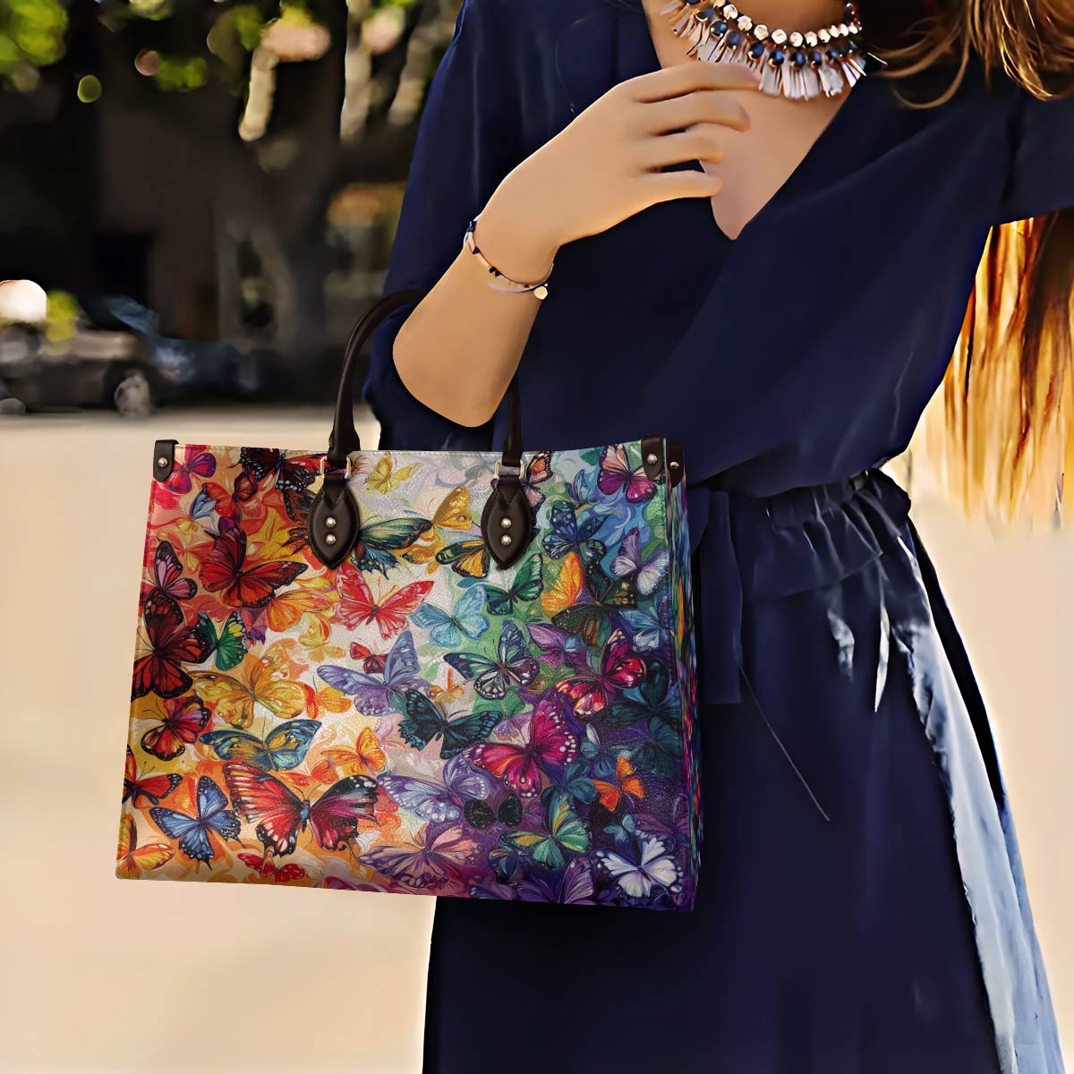 Butterfly Leather Bag Rainbow Migration