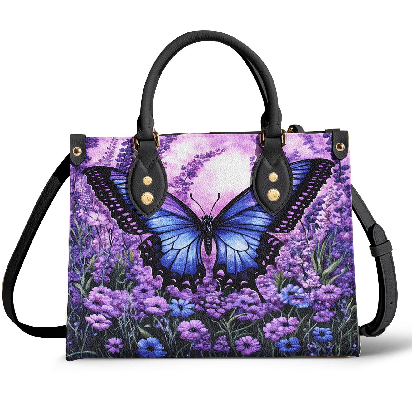 Butterfly Leather Bag Lavender Flight