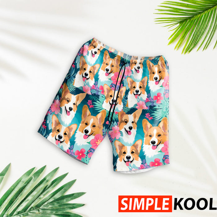 Corgi Hawaiian Shorts - Stay Stylish with Wrinkle-Resistant Corgi Shorts