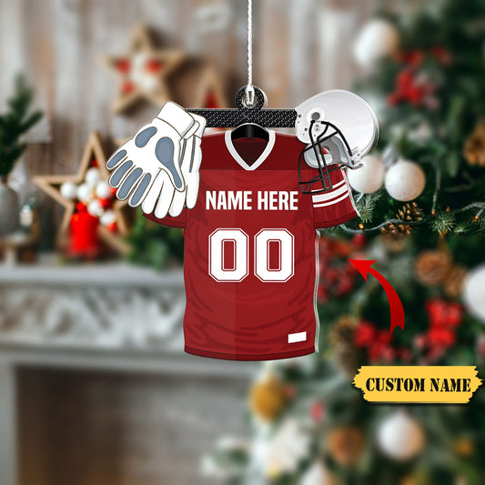 Football Unifrom Personalized Flat Ornament Gift For Football Players, Ornament Decoration, Ornament For Gift, Ornament Christmas