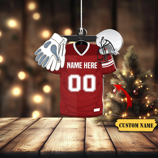 Football Unifrom Personalized Flat Ornament Gift For Football Players, Ornament Decoration, Ornament For Gift, Ornament Christmas
