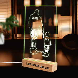 Personalized Father And Son Like Father Like Son Design Led Lights Heart Table Night Lamp Love Couple Anniversary Custom name Dad Son Gifts