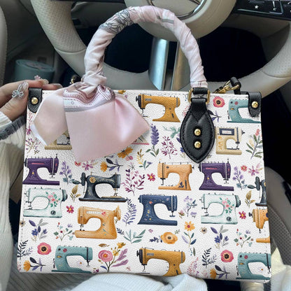 Leather Bag Floral Sewing Machines