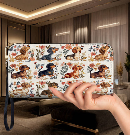 Dachshund Leather Bag Garden Escape
