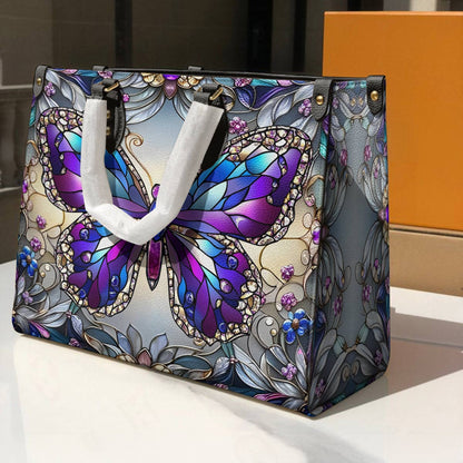 Leather Bag Mosaic Butterfly