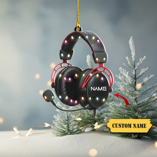 Gaming Head Phones Christmas Ornament, Video Game tree hanging Xmas Ornament 2, Ornament Decoration, Ornament For Gift, Ornament Christmas