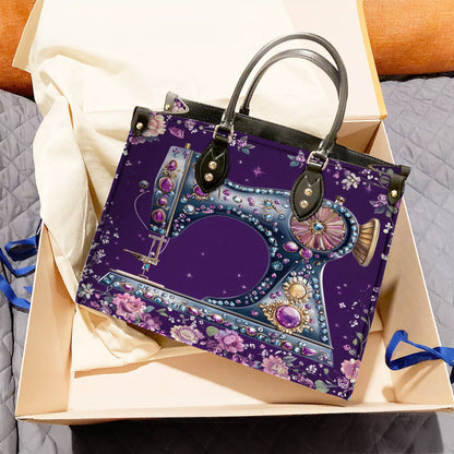 Sewing Leather Bag Purple Spark