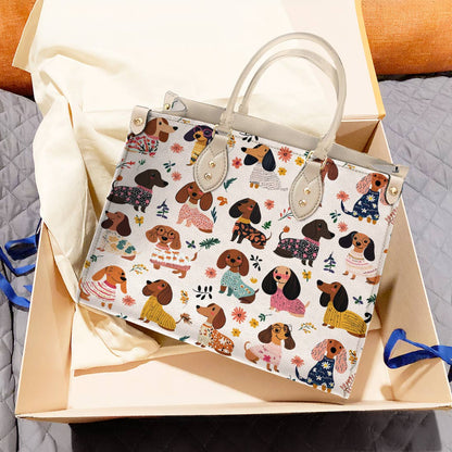 Dachshund Leather Bag Wagging In Bloom