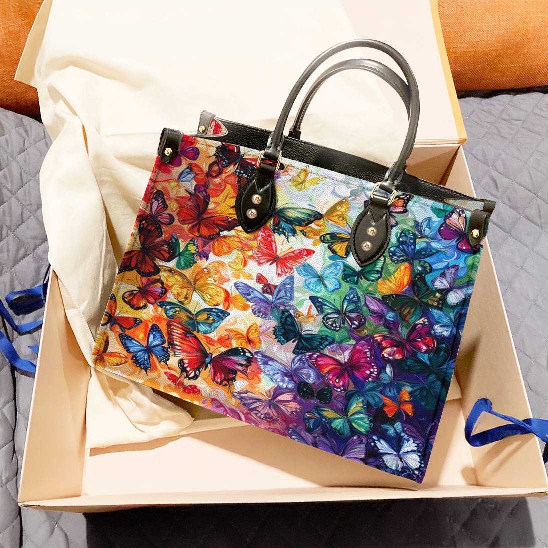 Butterfly Leather Bag Rainbow Migration