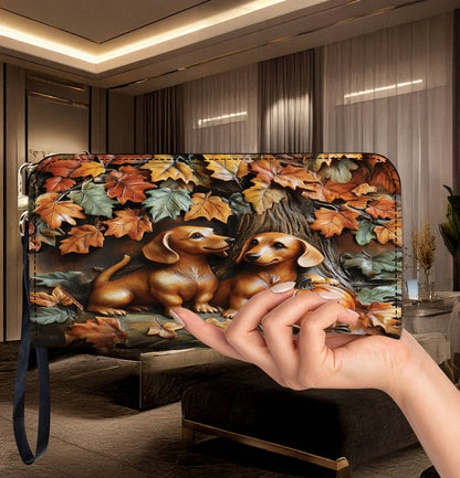 Dachshund Leather Bag Autumn Tails