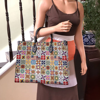 Leather Bag Beautiful Quilt Block Symphony