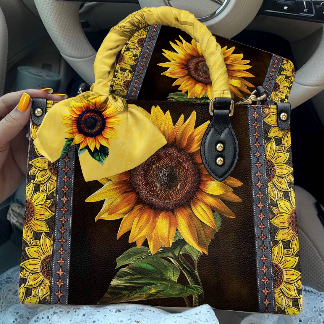Leather Bag Hope Love Sunshine