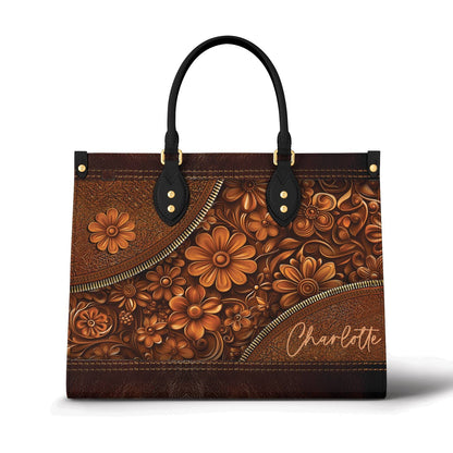 Lorva Personalized Hippie Leather Bag Flower Child