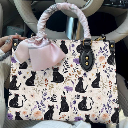 Leather Bag Enchanted Black Cat