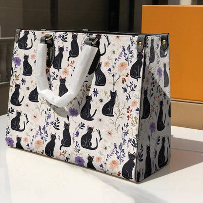 Leather Bag Enchanted Black Cat