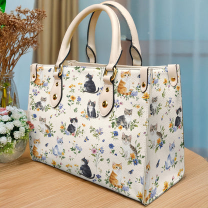 Cat Leather Bag Cute Garden