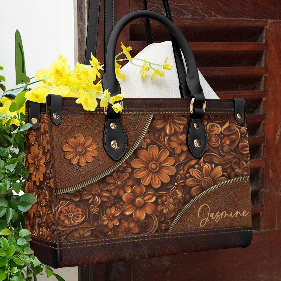 Lorva Personalized Hippie Leather Bag Flower Child