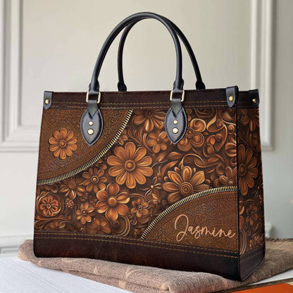 Lorva Personalized Hippie Leather Bag Flower Child