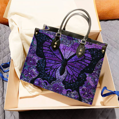 Leather Bag Midnight Bloom Butterfly