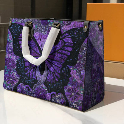 Leather Bag Midnight Bloom Butterfly