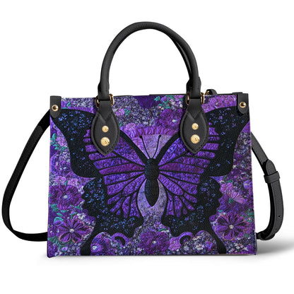 Leather Bag Midnight Bloom Butterfly