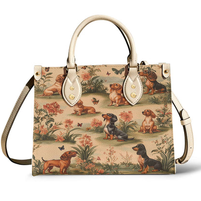 Dachshund Leather Bag Whimsy Meadow Hounds