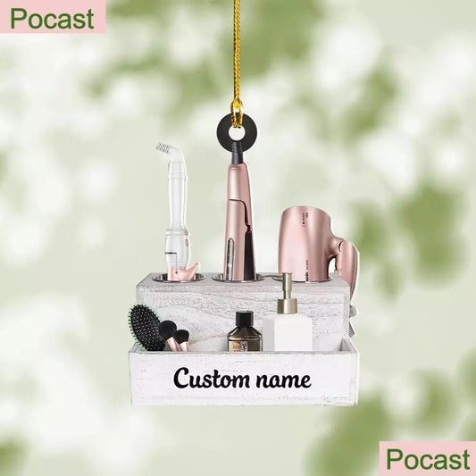 Hair Stylist Personalized Christmas Tree Ornament Hairdresser Ornament Hair Dr, Ornament Decoration, Ornament Christmas