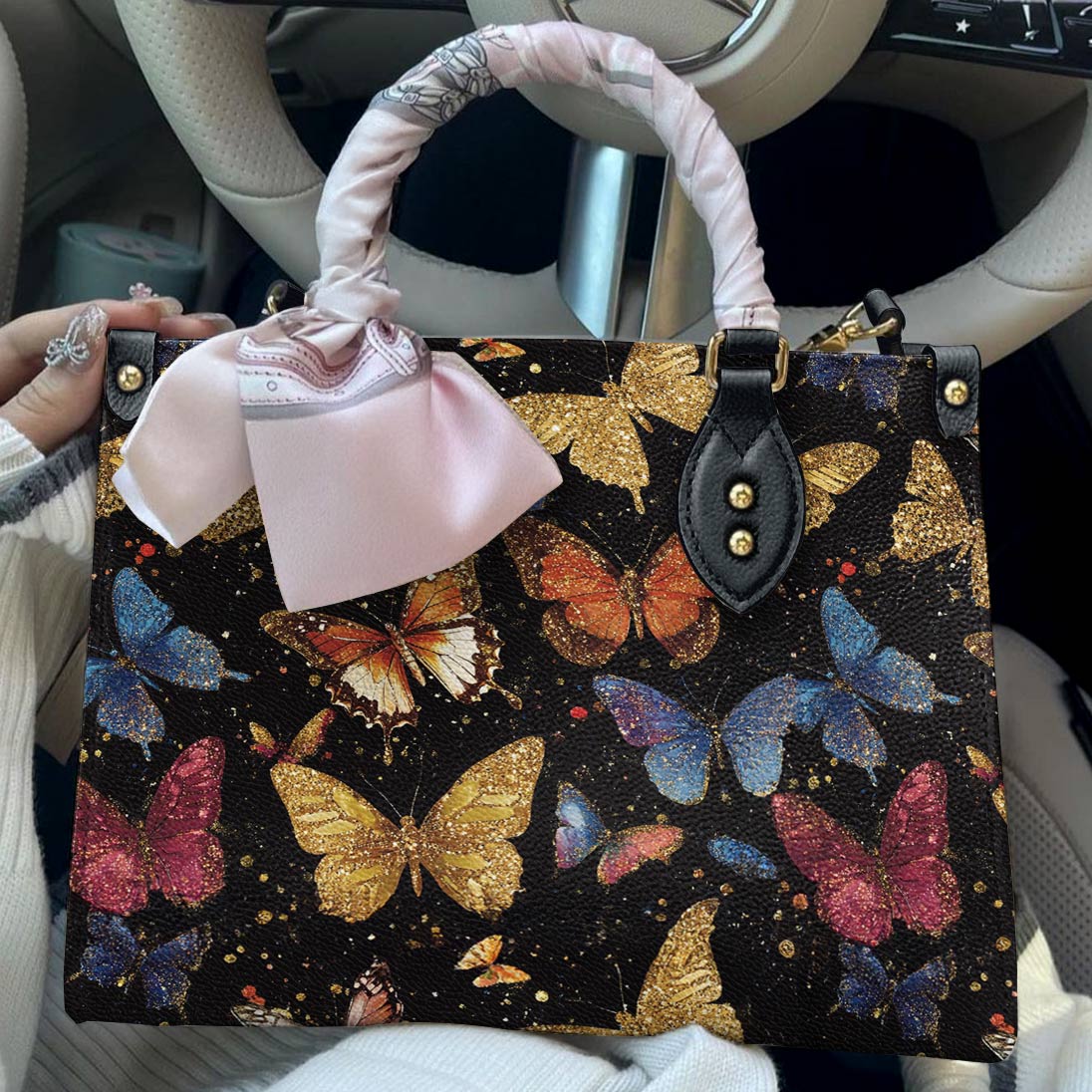 Butterfly Leather Bag Butterfly Galaxy Glow