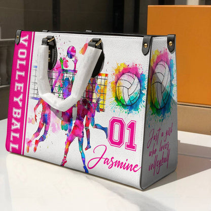 Lorva Personalized Leather Bag Just A Girl Who Loves Volleyball