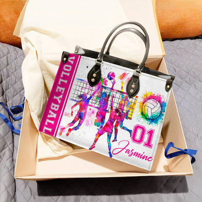 Lorva Personalized Leather Bag Just A Girl Who Loves Volleyball