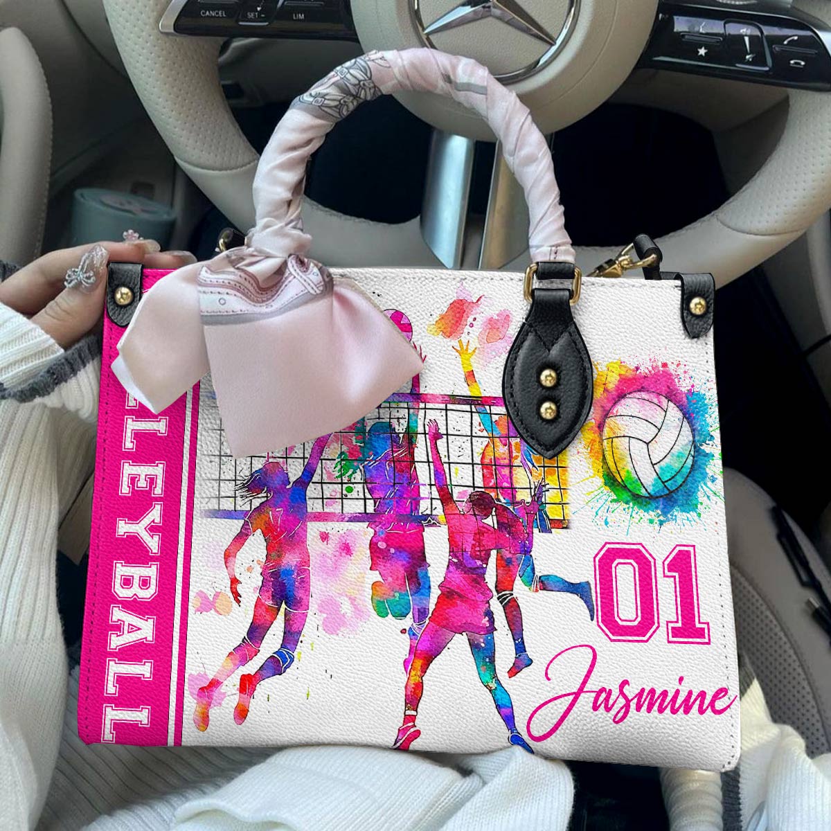 Lorva Personalized Leather Bag Just A Girl Who Loves Volleyball