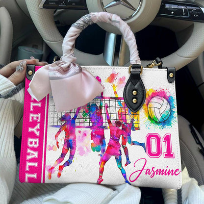 Lorva Personalized Leather Bag Just A Girl Who Loves Volleyball