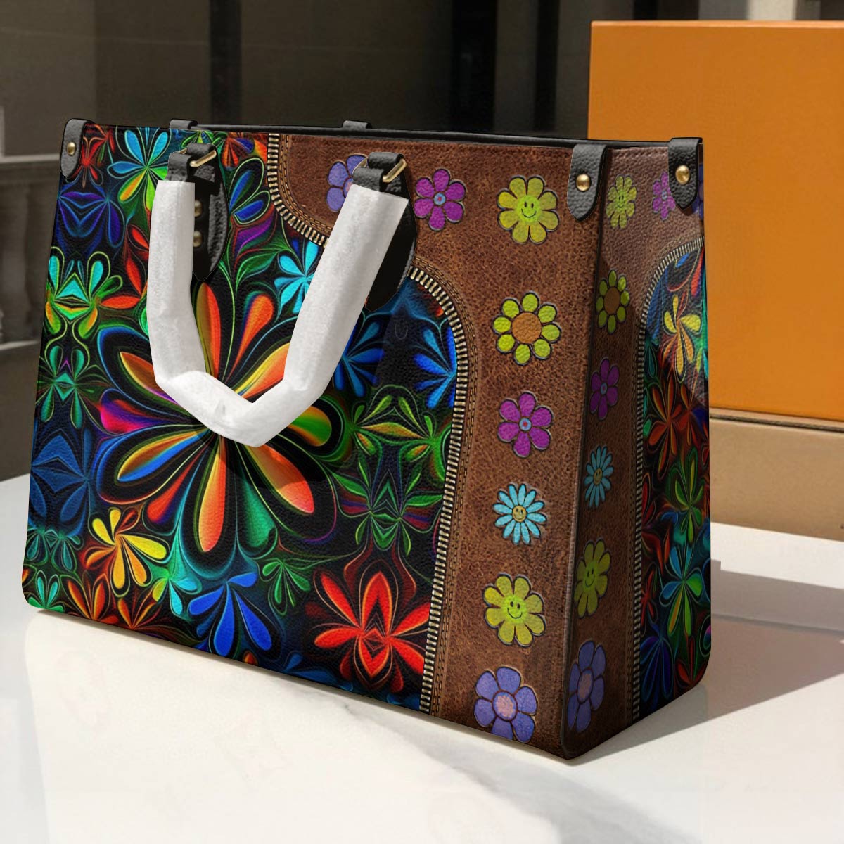 Hippie Leather Bag Flower Child