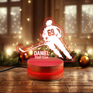 Personalized Hockey Night Light, Great Gift Idea For Hockey Players & Hockey Lover, Gift For Hockey Player, Personalized Hockey Night Light