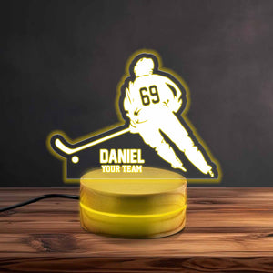 Personalized Hockey Night Light, Great Gift Idea For Hockey Players & Hockey Lover, Gift For Hockey Player, Personalized Hockey Night Light