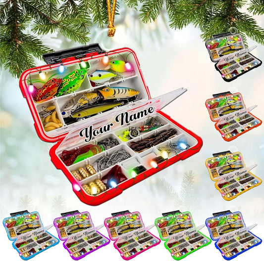 HomeDesign Personalized Fishing Ornament Custom Fishing Christmas Ornaments Fishing Vest Christmas Ornaments Gifts for Fishing Lovers Ornament 1, Ornament Decoration, Ornament For Gift, Ornament Christmas