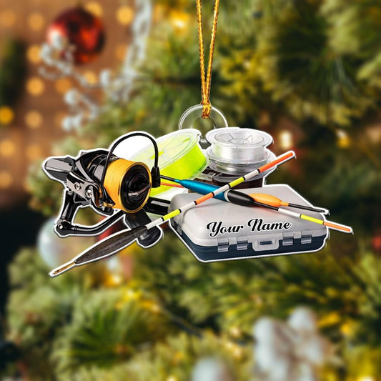 HomeDesign Personalized Fishing Ornament Custom Fishing Christmas Ornaments Fishing Vest Christmas Ornaments Gifts for Fishing Lovers Ornament 2, Ornament Decoration, Ornament For Gift, Ornament Christmas