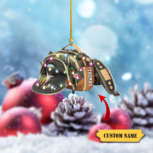 HomeDesign Personalized Fishing Ornament Custom Fishing Christmas Ornaments Fishing Vest Christmas Ornaments Gifts for Fishing Lovers Ornament 6, Ornament Decoration, Ornament For Gift, Ornament Christmas