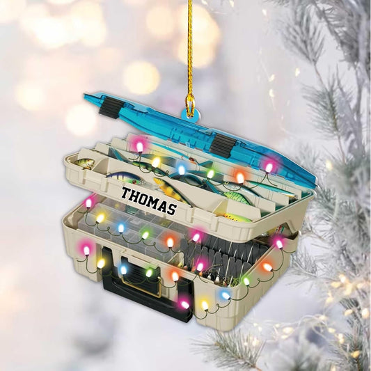 HomeDesign Personalized Fishing Ornament Custom Fishing Christmas Ornaments Fishing Vest Christmas Ornaments Gifts for Fishing Lovers Ornament 9, Ornament Decoration, Ornament For Gift, Ornament Christmas