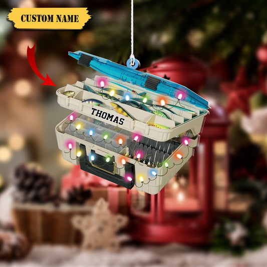 HomeDesign Personalized Fishing Ornament Custom Fishing Christmas Ornaments Fishing Vest Christmas Ornaments Gifts for Fishing Lovers Ornament 9, Ornament Decoration, Ornament For Gift, Ornament Christmas