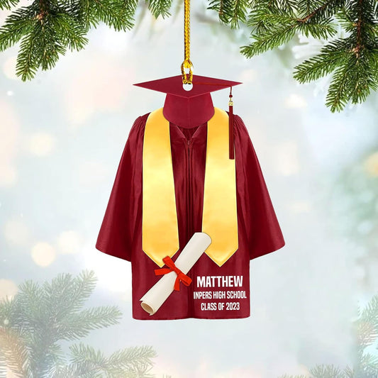 HomeDesign Personalized Graduation Gown Ornament Gifts for Graduate, Graduation Ornaments Class of 2023, Graduation Christmas Ornament, College Christmas Ornament Tree Hanging, Ornament Decoration, Ornament For Gift, Ornament Christmas