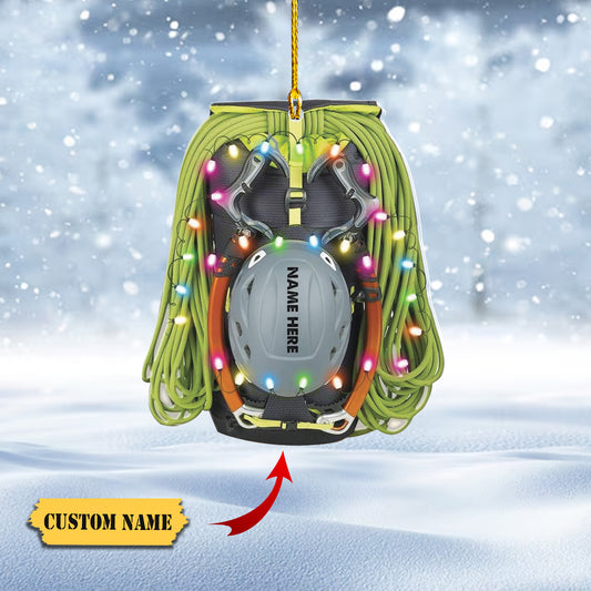 HomeDesign Personalized Rock Climbing Ornaments Custom Climbing Ornament Rock Climber Ornament, Mountain Climbing Bag234234, Ornament Decoration, Ornament For Gift, Ornament Christmas