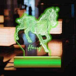 Horse Night Light! 3D Illusion Lamp, 3D Night Light for Horse Lover. Personalized Led Light as a Gift for Him. Horse Lamp, Customized Light