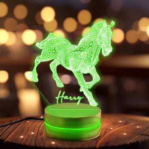 Horse Night Light! 3D Illusion Lamp, 3D Night Light for Horse Lover. Personalized Led Light as a Gift for Him. Horse Lamp, Customized Light